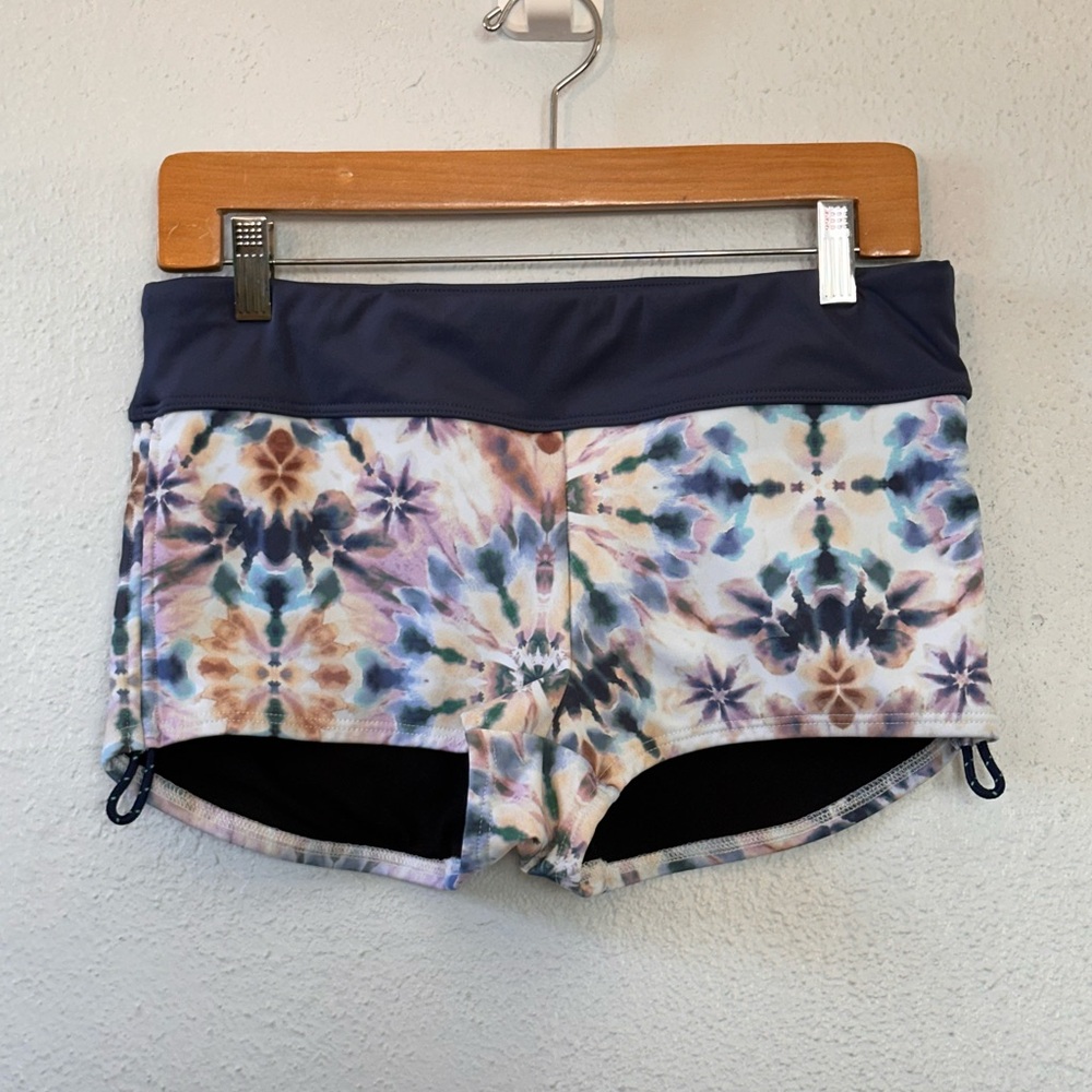 TYR Women's Tie-Dye Swim Shorts bottoms side drawstring  summer festival
